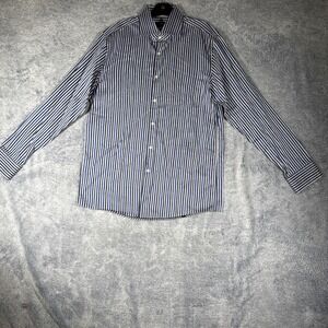 Hugo Boss Button Up Dress Shirt Size 16 Striped Long Sleeve Sharp Fit 34/35